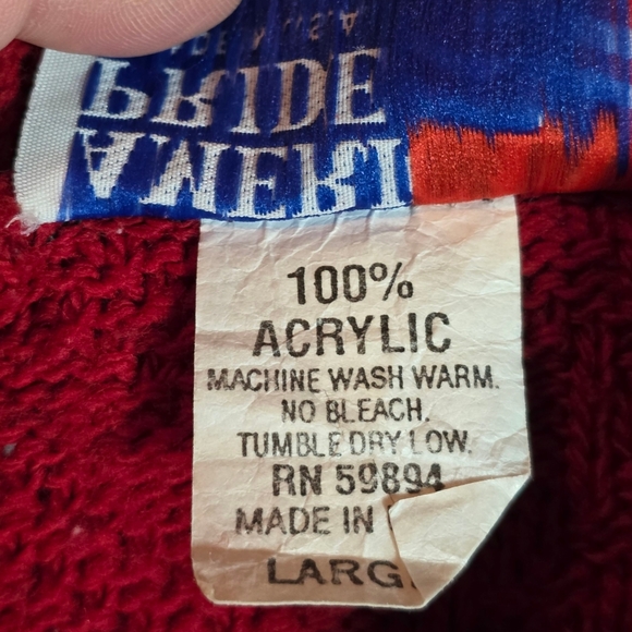 VINTAGE AMERICAN PRIDE Textured Heart Knit Mock Neck Sweater | L | Made In USA - Picture 11 of 12